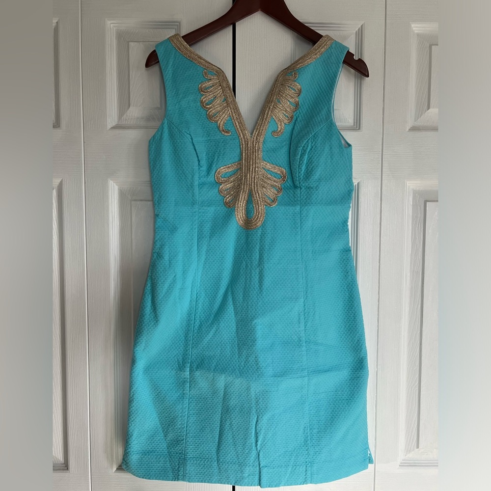Lilly Pulitzer. Janice teal dress. Size 6. Excellent gently worn condition.
